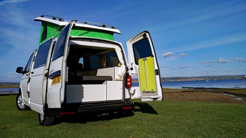 A VW T6 Campervan called Elsie and Rear In for hire in Bideford, Devon