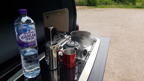A VW T5 Campervan called Nifty1 and Cooking and coffee for hire in Inverness, Scotland