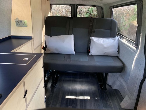 A VW T6 Campervan called CopperLeaf and 3 seats in the back with seatbelts for hire in Milton Keynes, Buckinghamshire