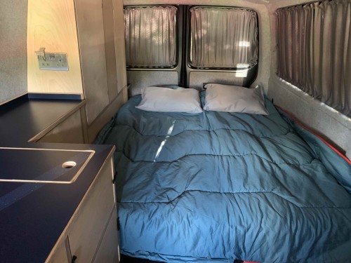 A VW T6 Campervan called CopperLeaf and Bedtime - blackout curtains for hire in Milton Keynes, Buckinghamshire