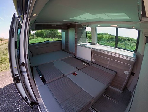 A VW T6 California Campervan called Alan and Main Bed for hire in Chichester, West Sussex