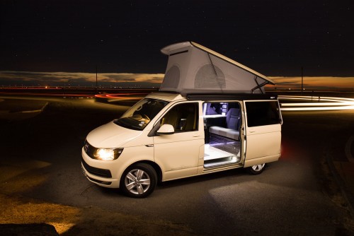 A VW T5 Campervan called Hachiko and At Night for hire in Chester, Cheshire