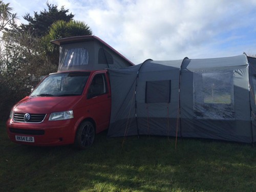 A VW T5 Campervan called Bodhi and With Extra Space for hire in Windsor, Berkshire