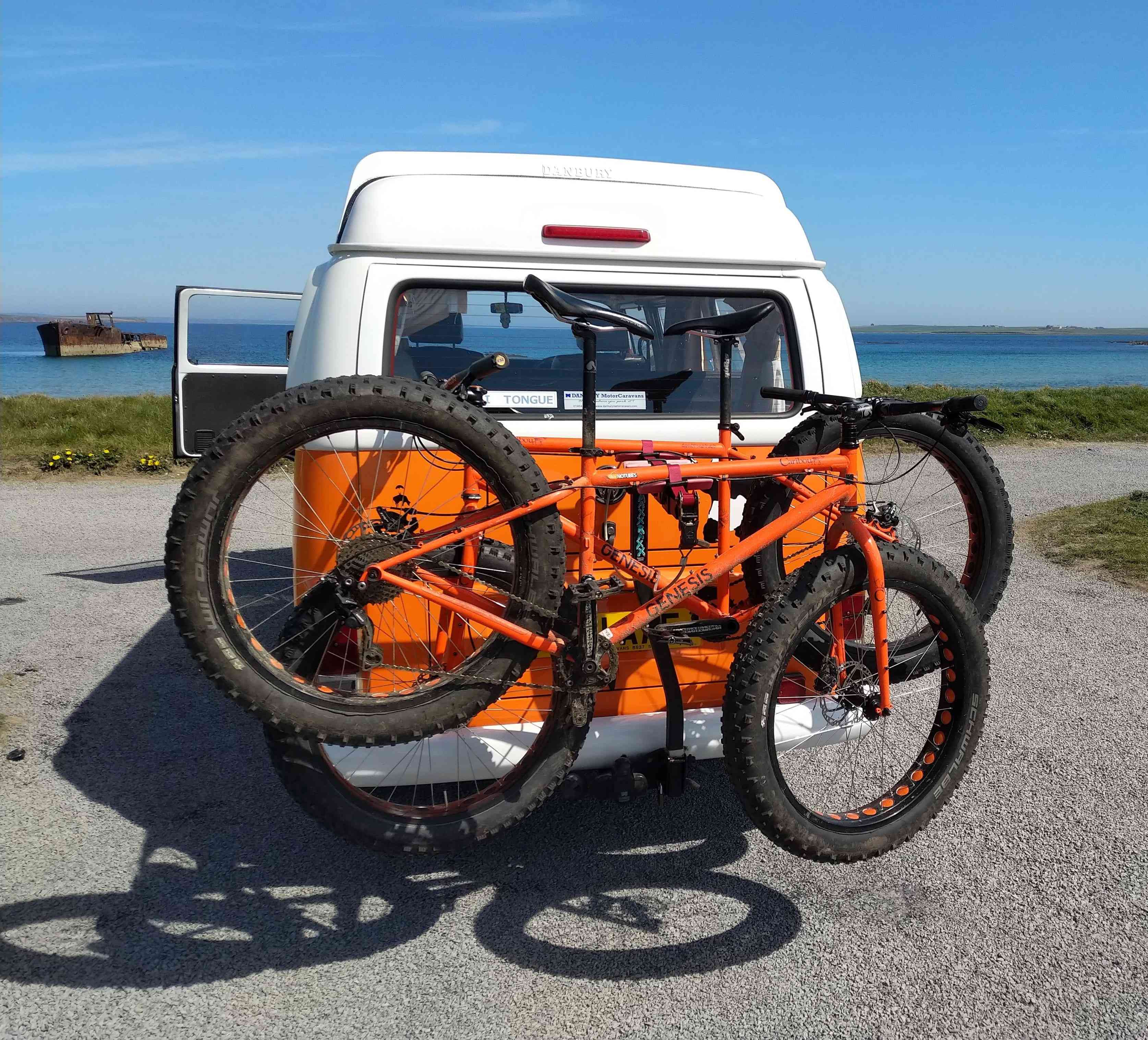 A VW T2 Classic Campervan called thunder-betty and Fat Bike Hire now available for hire in Orkney, Orkney Islands