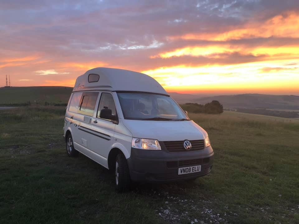 A VW T4 Campervan called Edna and View of the Van for hire in East Sussex, East Sussex