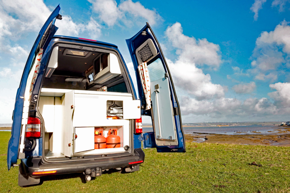 A VW T5 Campervan called Spencer and Rear In for hire in Bideford, Devon