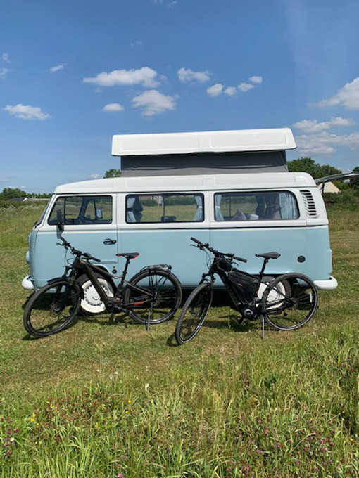 A VW T2 Classic Campervan called Bluebell and for hire in Wedmore , Somerset