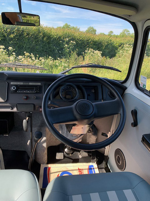 A VW T2 Classic Campervan called Bluebell and for hire in Wedmore , Somerset