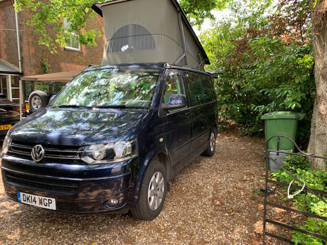 A VW T5 California Campervan called bluey and for hire in Dersingham , Norfolk