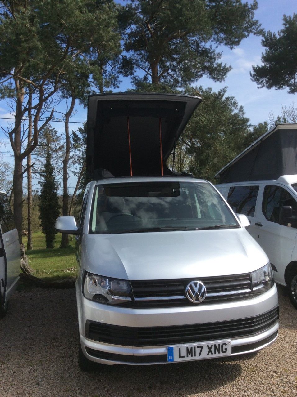 A VW T6 Campervan called Dilys and Black out pop top for summer nights. for hire in Shrewsbury, Shropshire