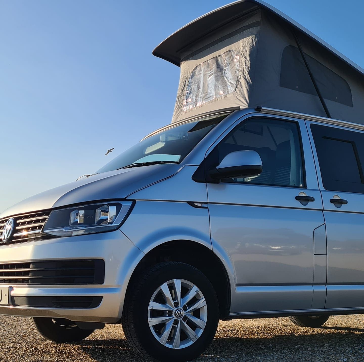 A VW T5 Campervan called silver-lady and for hire 