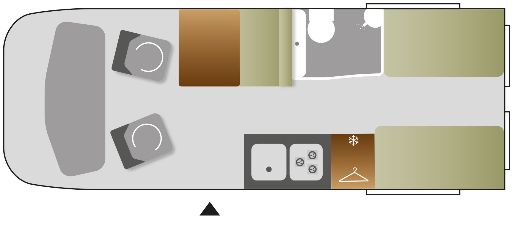 A Fiat Campervan called dan and Layout for hire in Chichester, West Sussex