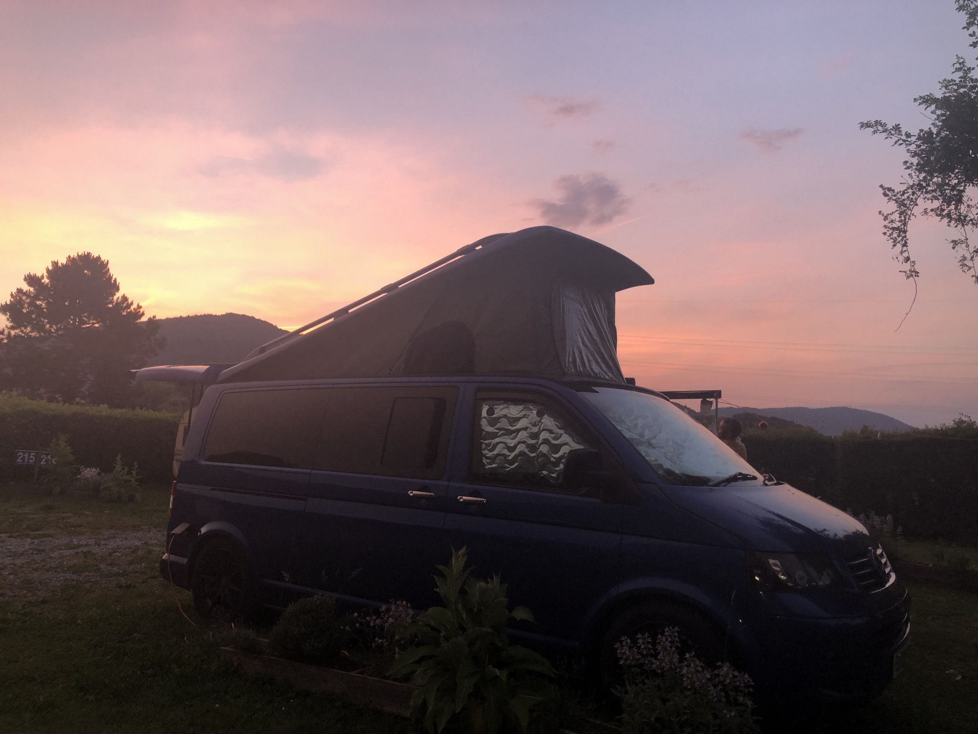 A VW T5 Campervan called Herve and Austops pop top roof with bed for hire in Gifford, East Lothian