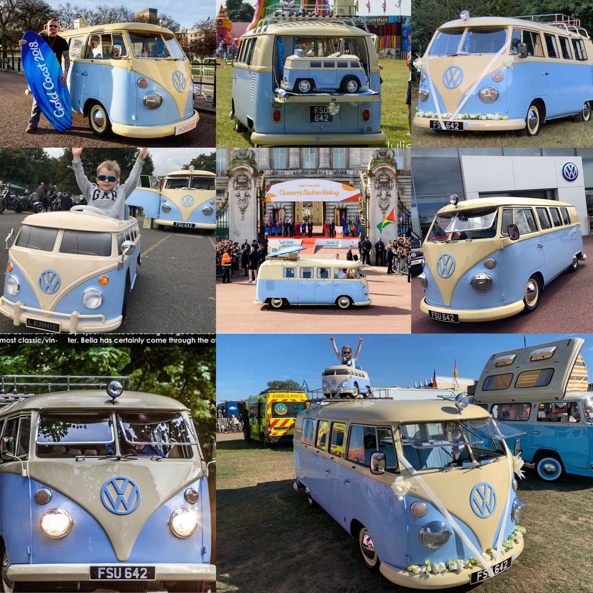 A VW T1 Splitscreen Campervan called bluecreamsplit and for hire in Gillingham, Kent