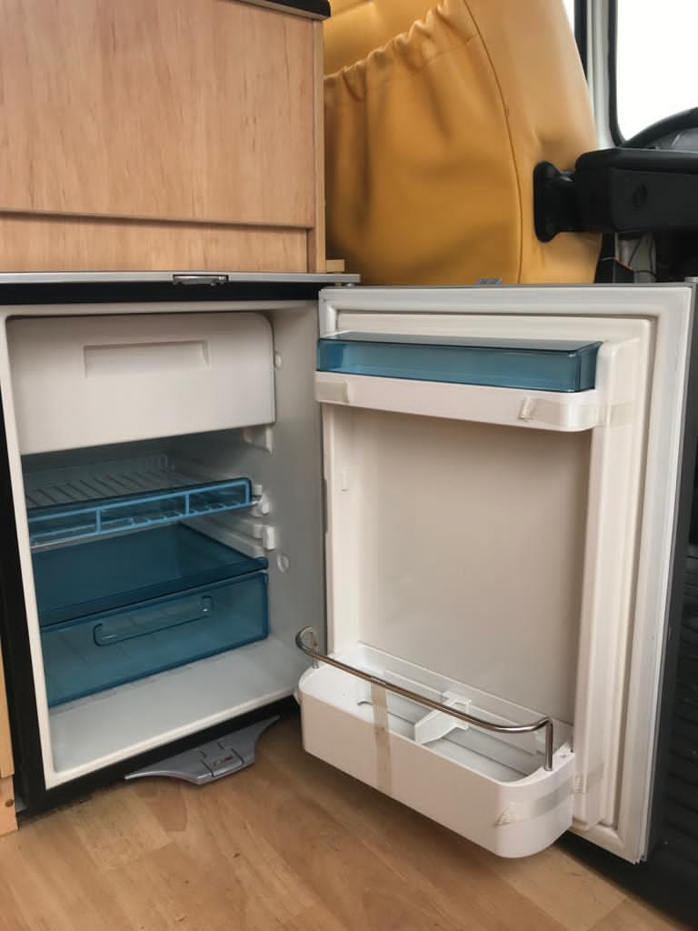 A VW T2 Brazilian Campervan called Roobarb and Fridge for hire in Malpas, Cheshire