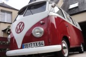 A VW T1 Splitscreen Campervan called Grandpa and Grandpa Surfeur front for hire in Rennes, France