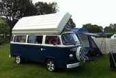 A Other Campervan called Junior1979-1219 and Junior with his roof raised for hire in New Milton, Dorset