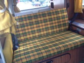 A VW T2 Classic Campervan called Henry-II and Nice tartan sofa that the Germans did so well for hire in London, London
