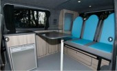 A VW T5 Campervan called T5Silver and inside for hire in Haverfordwest, Pembrokeshire