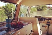 A VW T2 Classic Campervan called Fanny and The interior view! for hire in Sassari, 