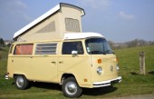 A VW T2 Classic Campervan called Felicia and With Pop Top for hire in LAHOURCADE, 