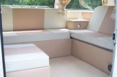 Luxurious interior, with cabin heater, trimmed in neutral tones to compliment your wedding photography.