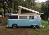 A VW T2 Classic Campervan called LittleGeorgie and George in Spain for hire in Hebden Bridge, West Yorkshire