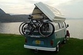A VW T2 Classic Campervan called Campbell and what could be better than this for hire in Dollar, 