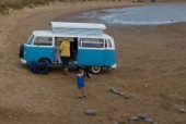 A VW T2 Classic Campervan called Ronnie and sandy shore for hire in northam, Devon