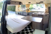 A VW T3 Campervan called Jaro and Inside for hire in Ljubljana, 