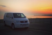 A VW T5 Campervan called vivieen and Sun set for hire in Seaford, East Sussex