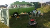 A VW T2 Classic Campervan called DorisBay and Dinner time for hire in Peene, Kent