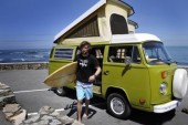 A VW T2 Classic Campervan called GreenMachine and GreenMachine... for hire in LAHOURCADE, France