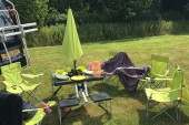 Garden Umbrella and Extra Chairs 
