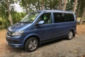 A VW T6 California Campervan called VeraT6-0720 and Parked at a campsite for hire in Hertford, Hertfordshire
