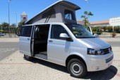 A VW T5 Campervan called SilverT5 and Silver with Pop Top for hire in Faro, Portugal