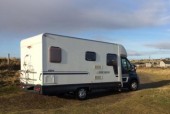 A Swift Motorhome called Adelina and Side View for hire in Isle of Lewis, Western Isles
