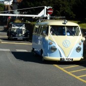 A VW T1 Splitscreen Campervan called bluecreamsplit and On wedding duty for hire in Gillingham, Kent