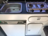 Sink, stove, grill & fridge