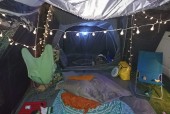 A VW T5 campervan called Vincent and Space in Awning... for hire in Lincoln, Lincolnshire