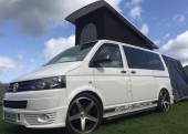 A VW T5 Campervan called Sunbeam and Sunbeam T5 for hire in Halifax , West Yorkshire