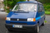 A VW T4 Campervan called BigBlue and Big Blue Front view for hire in Teignmouth, Devon