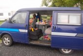 A VW T4 Campervan called BigBlue and All aboard! for hire in Teignmouth, Devon