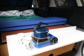 Hob on the rear work surface