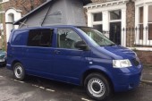 A VW T5 Campervan called York and With roof up. for hire in York, North Yorkshire