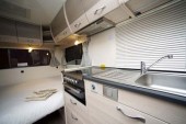 A A-Class Motorhome called Cruisin and Kitchen and Bed for hire 
