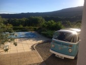 A VW T2 Classic Campervan called Penny and Penny in the Pyrenees for hire in York, North Yorkshire