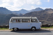 A VW T2 Classic Campervan called BlueNell and Campervan Nell by Snowdon for hire in Garndolbenmaen, Gwynedd