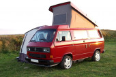 A VW T3 Campervan called OldRuby and Red Buddy for hire in bideford, Devon