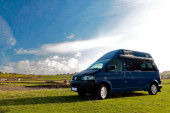 A VW T5 Campervan called Spencer and Blu Blu for hire in Bideford, Devon